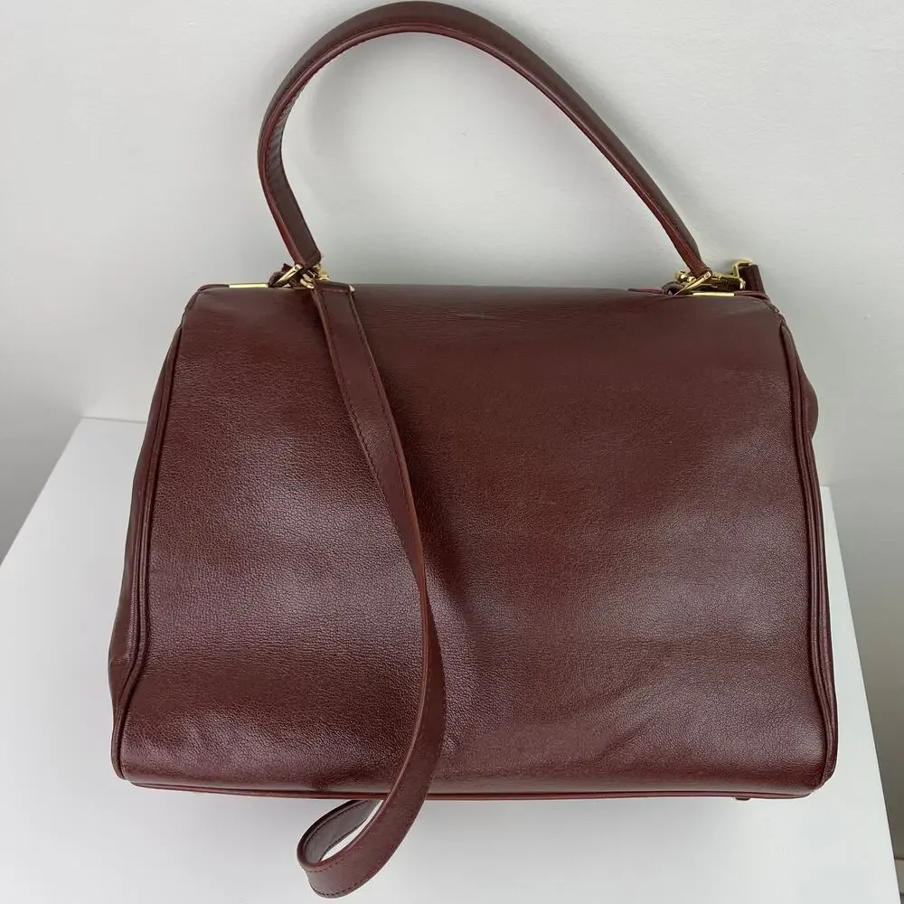 Marc Jacobs Bordo Handbag Leather Italy Satchel Suede Brown Burgundy ITALY